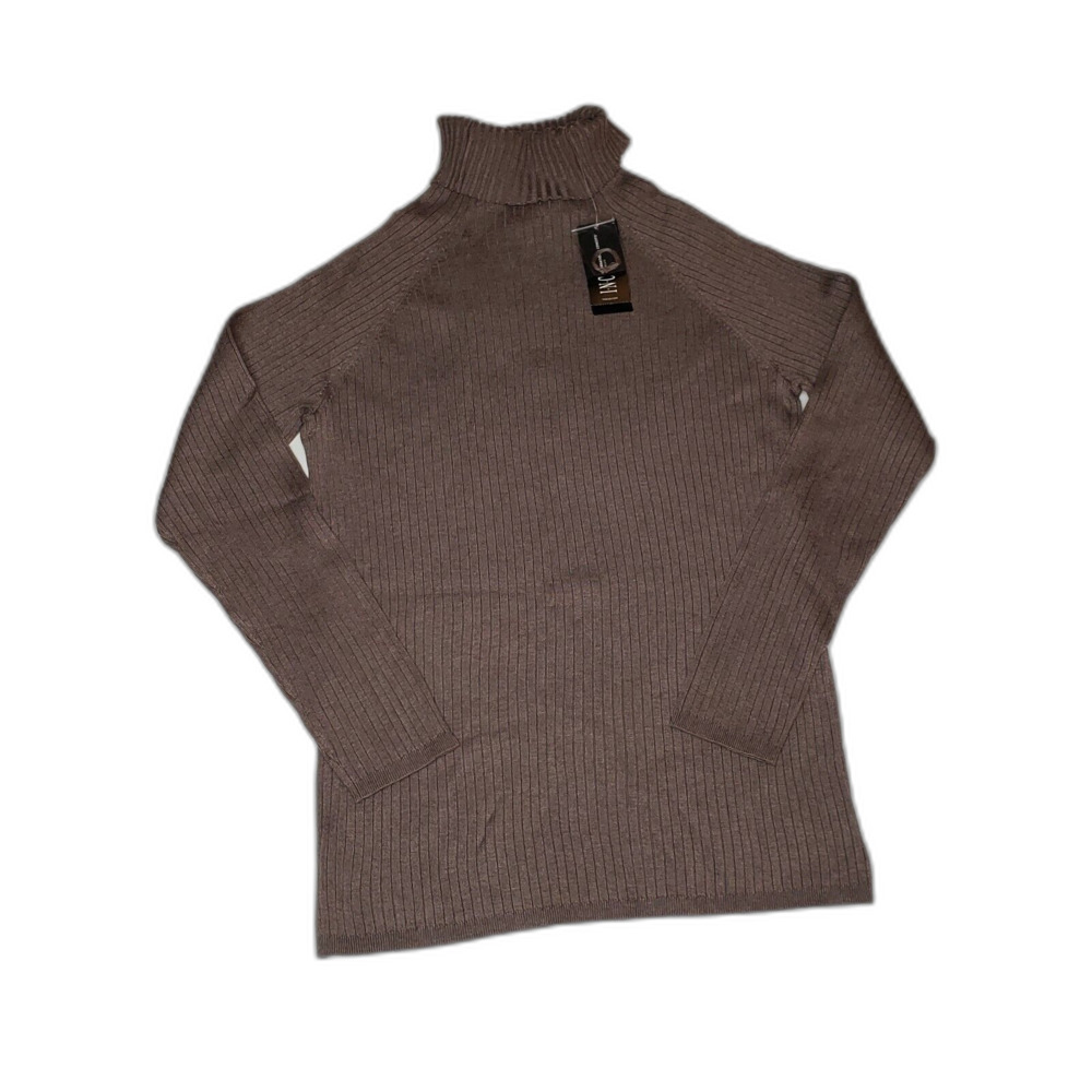 INC International Concepts Women's Ribbed-Knit Turtleneck Sweater (1X, Heather)